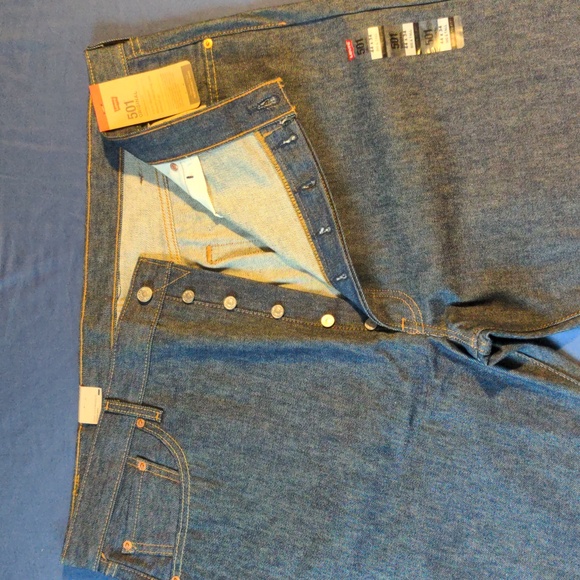 Levi's 501 Original Jeans 44X34 (C:Dark Stonewash) (no stretch) - Picture 1 of 8